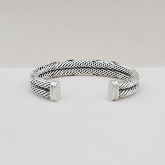 David Yurman 10mm Double Cable Double Gold X Bracelet - Picture 7 of 13